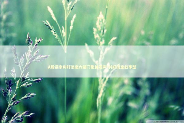 A股迎来利好消息六部门集体发声-利好消息叙事型 新闻