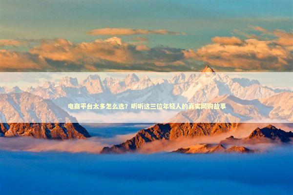 电商平台太多怎么选？听听这三位年轻人的真实网购故事 企业服务